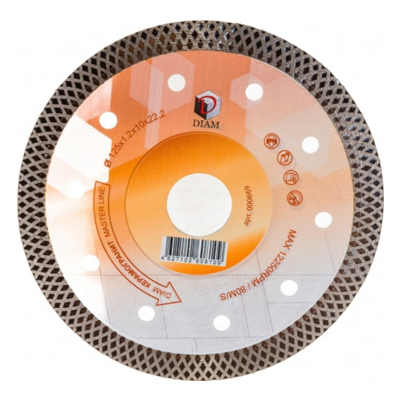 Специальный тонкий алмазный круг DIAM 1A1R Керамогранит DIAM Rapid Master Line 125x1,2x10x22,2 Специальный тонкий алмазный круг DIAM 1A1R Керамогранит DIAM Rapid Master Line 125x1,2x10x22,2