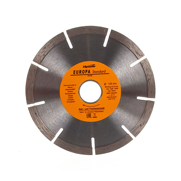 Алмазный диск Sparta 125х22,2 мм (сухая резка) EUROPA Standard Алмазный диск Sparta 125х22,2 мм (сухая резка) EUROPA Standard