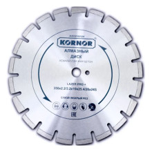 Диск алмазный KORNOR Lazer Pro+ по асфальту и свежему бетону d 350 мм Диск алмазный KORNOR Lazer Pro+ по асфальту и свежему бетону d 350 мм