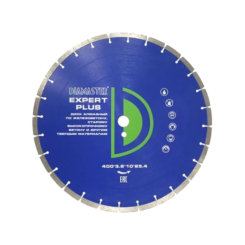 Алмазный диск сегментный Diamaster Expert 400x25,4x4x10 мм 28z/железобетон/wet Алмазный диск сегментный Diamaster Expert 400x25,4x4x10 мм 28z/железобетон/wet