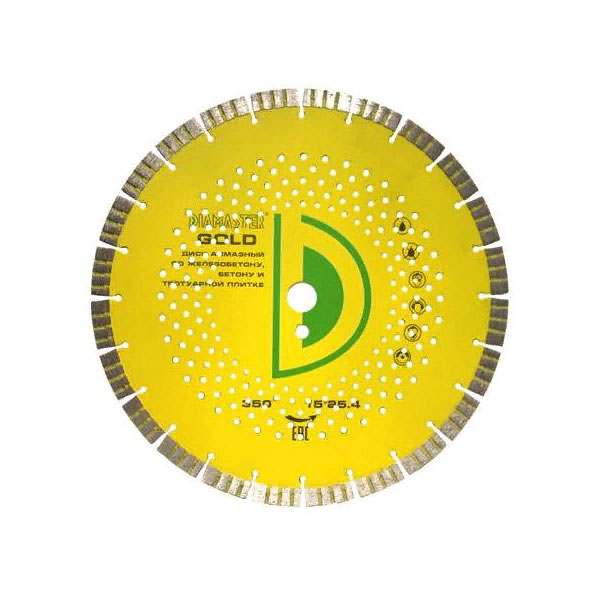 Алмазный диск сегментный перфорированный Diamaster Gold 350x25,4x4x15 мм