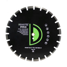 Диск алмазный сегментный Diamaster Pro 400x25,4 (40x3,6x10/16) мм 24z (асфальт, wet, dry) Диск алмазный сегментный Diamaster Pro 400x25,4 (40x3,6x10/16) мм 24z (асфальт, wet, dry)