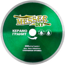 Диск алмазный сплошной Messer DIY 200 мм (керамогранит) Диск алмазный сплошной Messer DIY 200 мм (керамогранит)