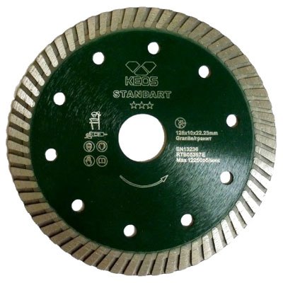 Диск алмазный по граниту KEOS Standart TURBO 125x22,23 мм