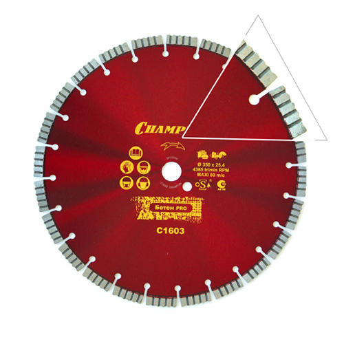 Диск алмазный по бетону Champion PRO 350/25,4/12 Concrete Crunch