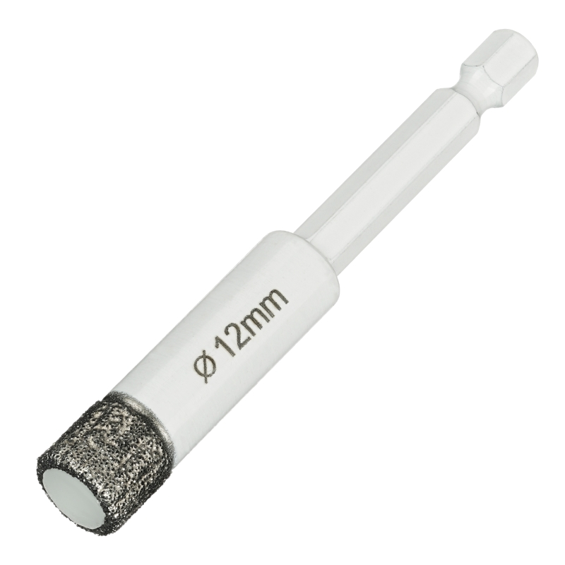 Алмазная коронка Diamond Industrial 12 мм Universal по керамограниту, керамике и камню, вакуумная пайка, 1/4 HEX Алмазная коронка Diamond Industrial 12 мм Universal по керамограниту, керамике и камню, вакуумная пайка, 1/4 HEX