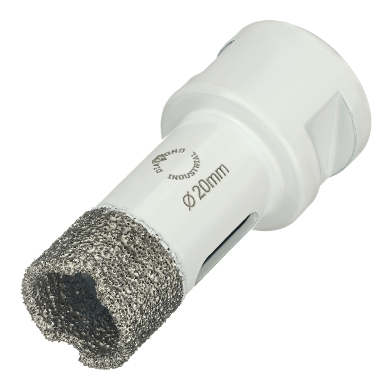 Алмазная коронка Diamond Industrial 20 мм Universal по керамограниту, керамике и камню, вакуумная пайка, M14 Алмазная коронка Diamond Industrial 20 мм Universal по керамограниту, керамике и камню, вакуумная пайка, M14