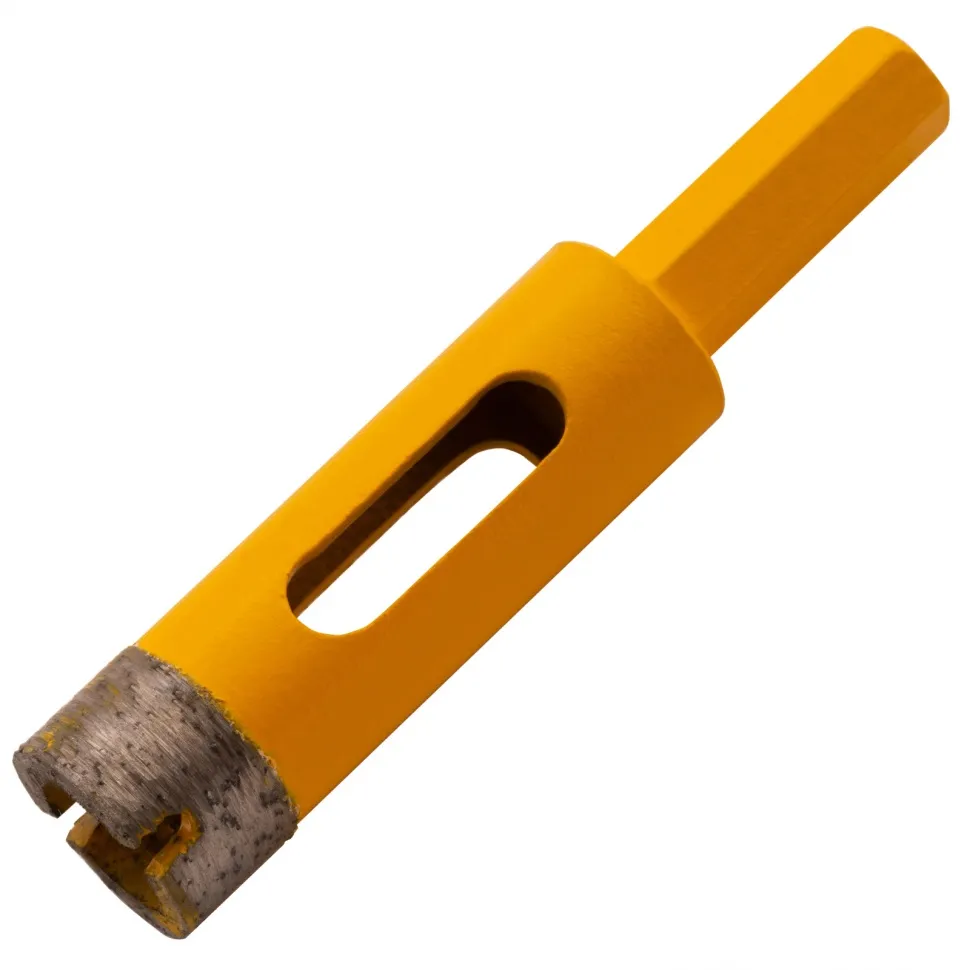 Сверло алмазное по керамограниту Denzel 16 мм, мокрая резка, трехгранный хвостовик Сверло алмазное по керамограниту Denzel 16 мм, мокрая резка, трехгранный хвостовик