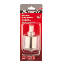 Сверло алмазное по керамограниту, 38х67 мм, трехгранный хвостовик Matrix