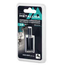 Коронка алмазная METALLICA Optima 18x55 мм, #80, по стеклу, плитке, 1 шт, в блистере. Коронка алмазная METALLICA Optima 18x55 мм, #80, по стеклу, плитке, 1 шт, в блистере.