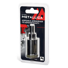 Коронка алмазная METALLICA Ultra 30х70 мм, #46, с сверлом, по керамограниту, плитке, в блистере Коронка алмазная METALLICA Ultra 30х70 мм, #46, с сверлом, по керамограниту, плитке, в блистере