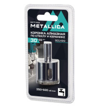 Коронка алмазная METALLICA Optima 30x55 мм, #80, по стеклу, плитке, 1 шт, в блистере. Коронка алмазная METALLICA Optima 30x55 мм, #80, по стеклу, плитке, 1 шт, в блистере.