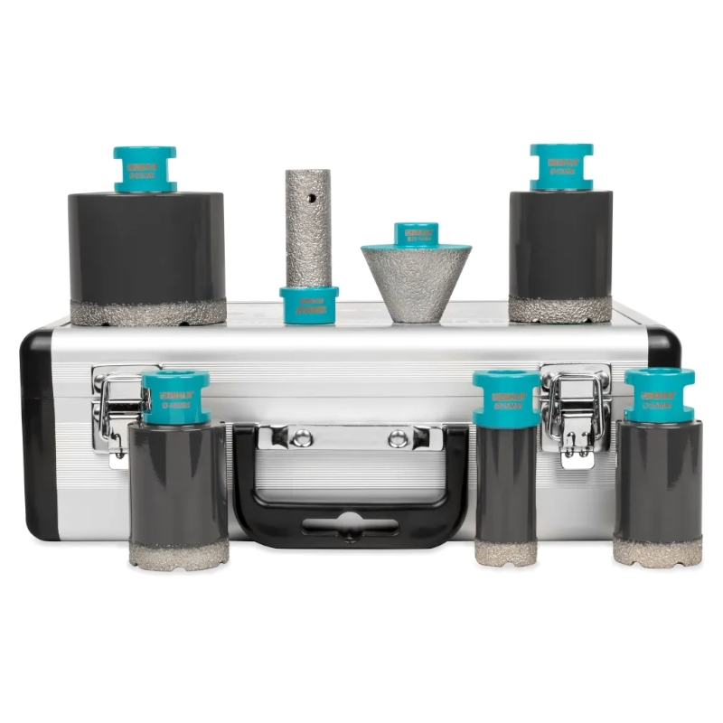 Набор коронок алмазных BIHUI 25/35/40/45/68 мм + Фреза 20 мм + Фреза конусная 20-48 DBDMS7 Набор коронок алмазных BIHUI 25/35/40/45/68 мм + Фреза 20 мм + Фреза конусная 20-48 DBDMS7