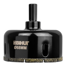 Коронка алмазная по стеклу и керамике BIHUI гальваническая 68 мм DBW68