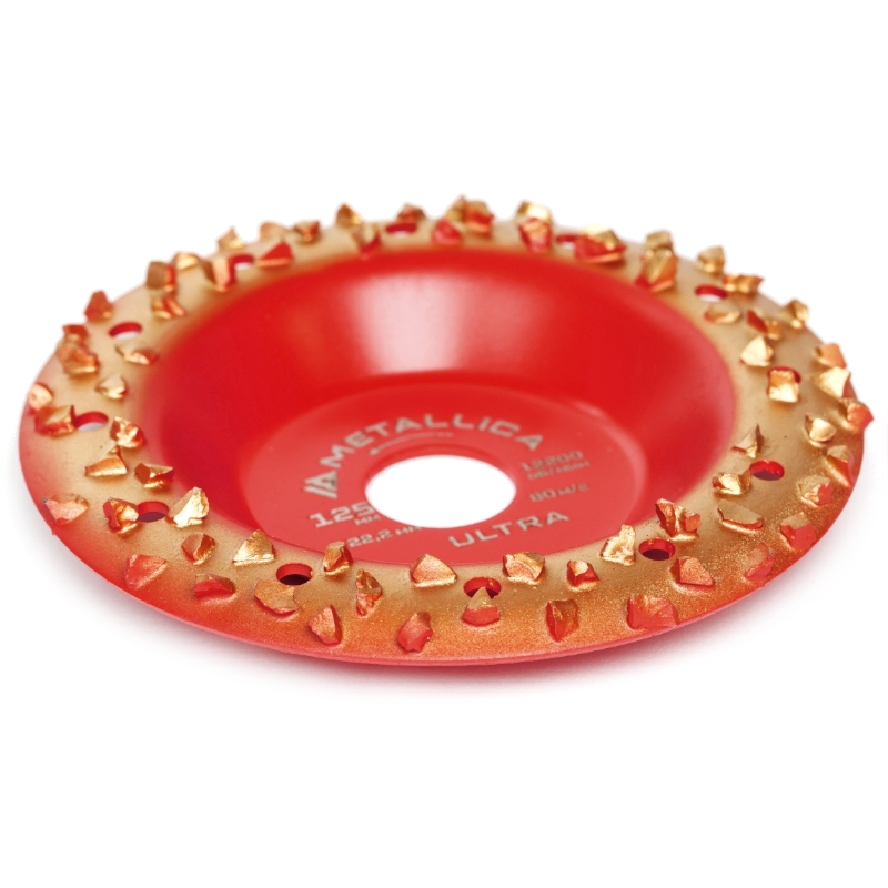 Чашка твердосплавная шлифовальная METALLICA Ultra 125х22,2 мм, #24, закругленная, по дереву. В кор.