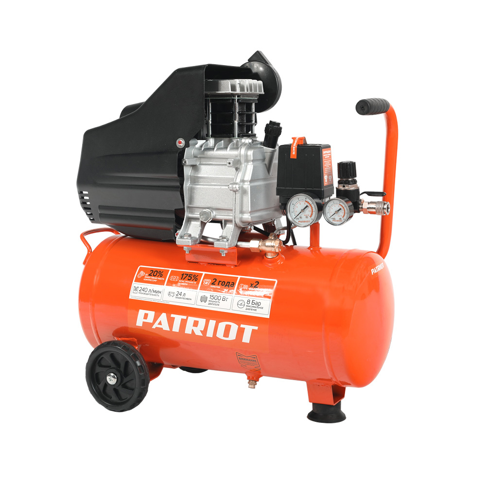 Компрессор поршневой масляный PATRIOT EURO 24-240K2 + набор пневмоинструмента Компрессор поршневой масляный PATRIOT EURO 24-240K2 + набор пневмоинструмента
