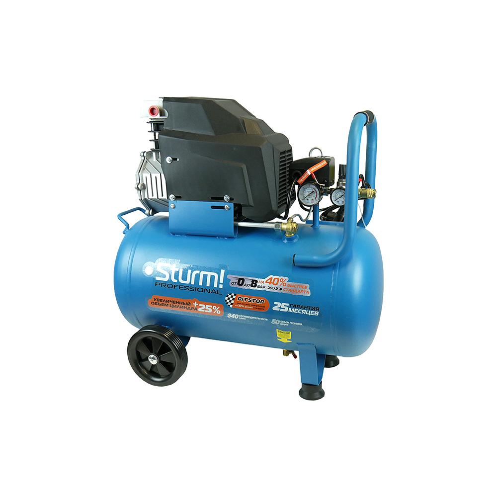 Компрессор воздушный масляный Sturm! AC93150P, 2кВт, 340л/мин, ресивер 50л, Professional Компрессор воздушный масляный Sturm! AC93150P, 2кВт, 340л/мин, ресивер 50л, Professional