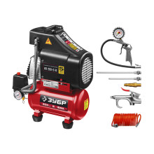 Компрессор поршневой безмасляный ЗУБР КП-200-6 Н6 (с набором аксессуаров) Компрессор поршневой безмасляный ЗУБР КП-200-6 Н6 (с набором аксессуаров)