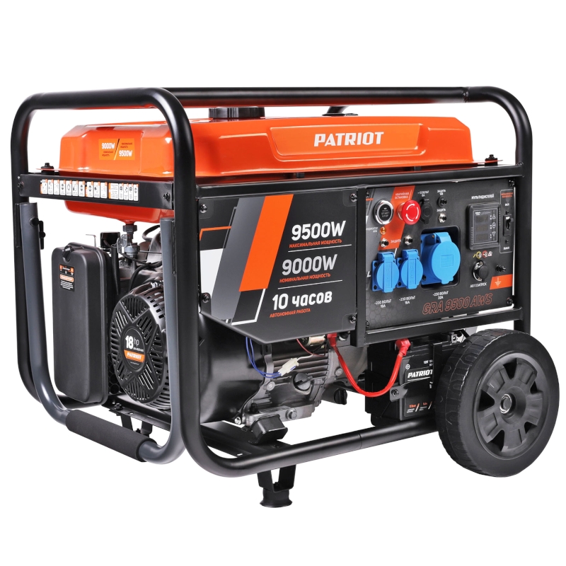 Генератор бензиновый PATRIOT GRA 9500 AWS, 18лс, 9500Вт, объем 36л Генератор бензиновый PATRIOT GRA 9500 AWS, 18лс, 9500Вт, объем 36л