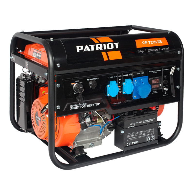 Генератор бензиновый PATRIOT GP 7210AE Генератор бензиновый PATRIOT GP 7210AE