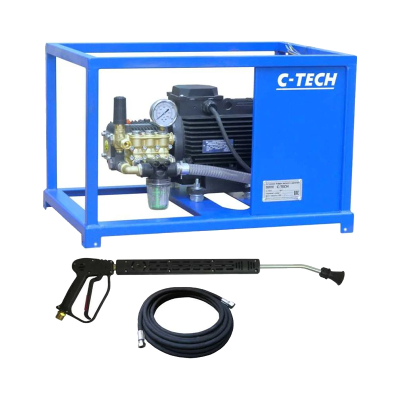Аппарат высокого давления C-TECH NEXT (200бар, 15л/мин, 5.5кВт) + комплект ручной мойки