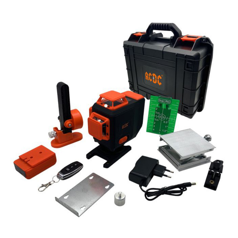 Лазерный нивелир ACDC SS-16G (16 лучей, лазер-зеленый, Li-ion - 2шт., переходник, пульт ДУ, в кейсе) Лазерный нивелир ACDC SS-16G (16 лучей, лазер-зеленый, Li-ion - 2шт., переходник, пульт ДУ, в кейсе)