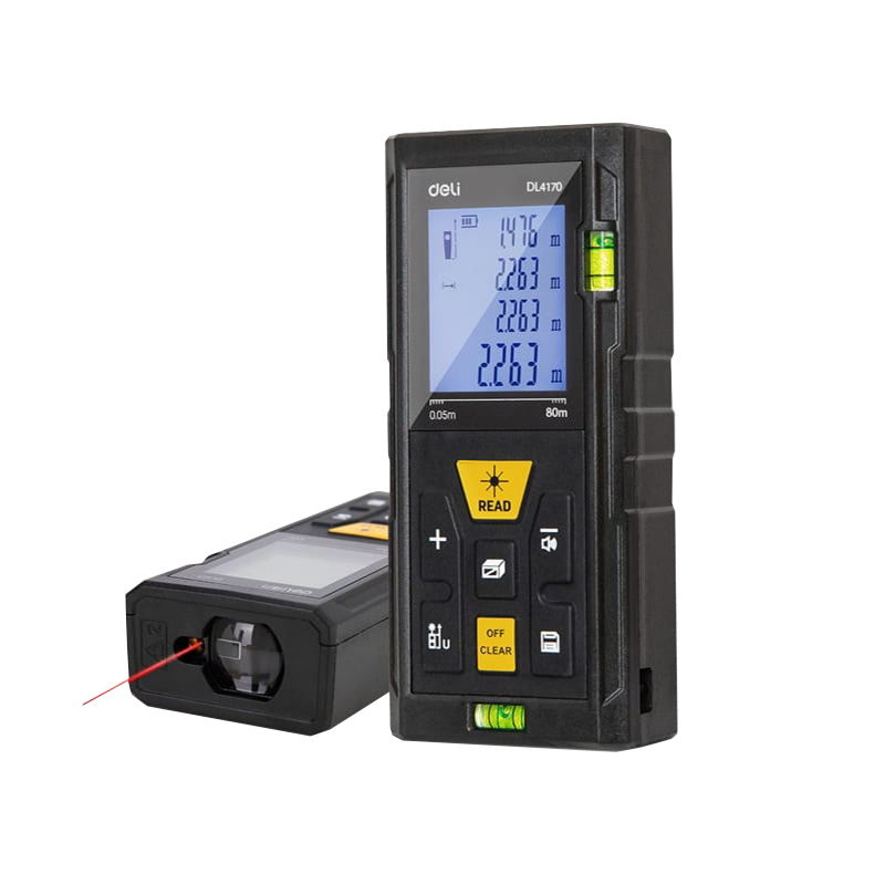 Лазерный дальномер DELI DL4170 (диапазон измерения 0,05-80м, точность ±3мм, дисплей 1,7 дюймов) Лазерный дальномер DELI DL4170 (диапазон измерения 0,05-80м, точность ±3мм, дисплей 1,7 дюймов)