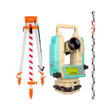Комплект теодолит RGK T-02 оптический отвес, с поверкой штатив рейка 3 в 1