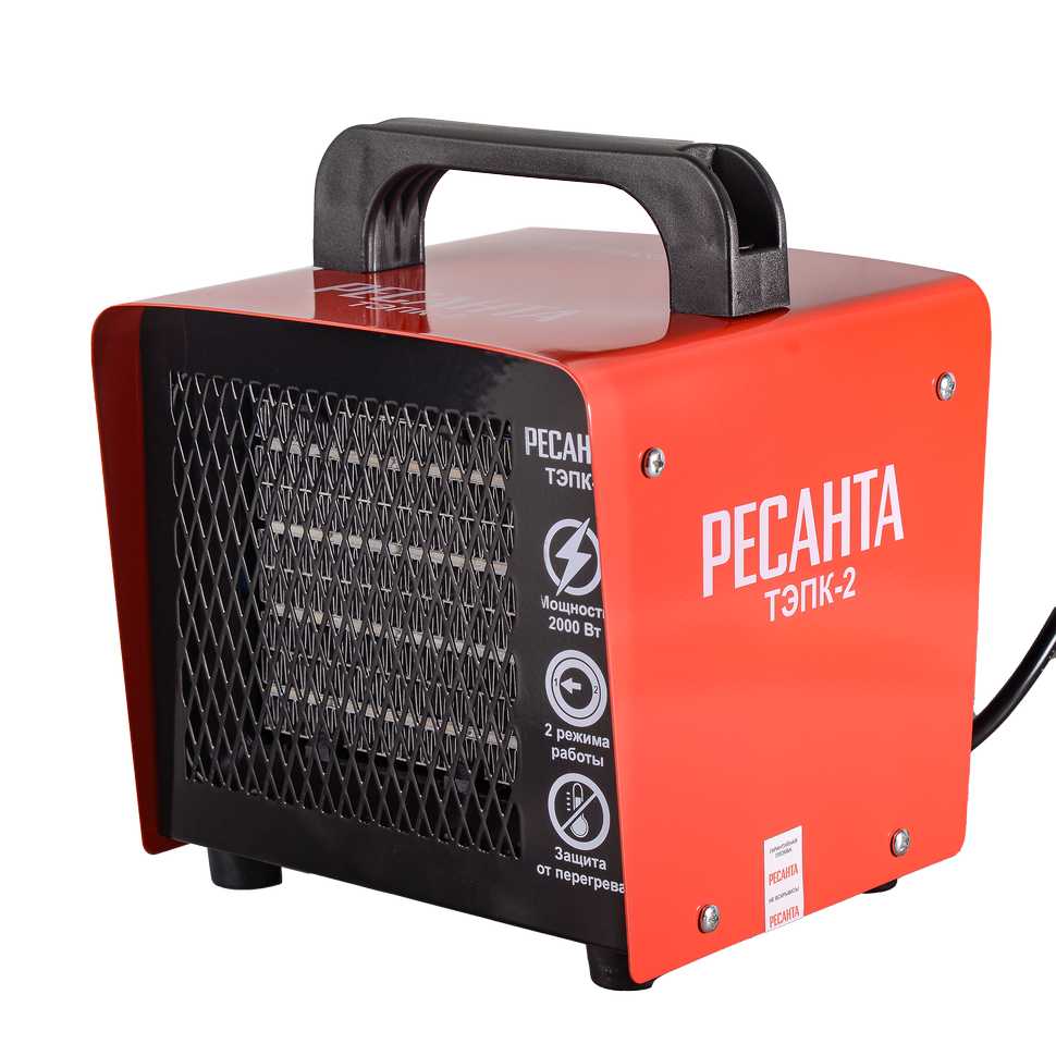 Тепловая электрическая пушка Ресанта ТЭПК-2 керамическмй нагревательный элемент, квадратный корпус Тепловая электрическая пушка Ресанта ТЭПК-2 керамическмй нагревательный элемент, квадратный корпус