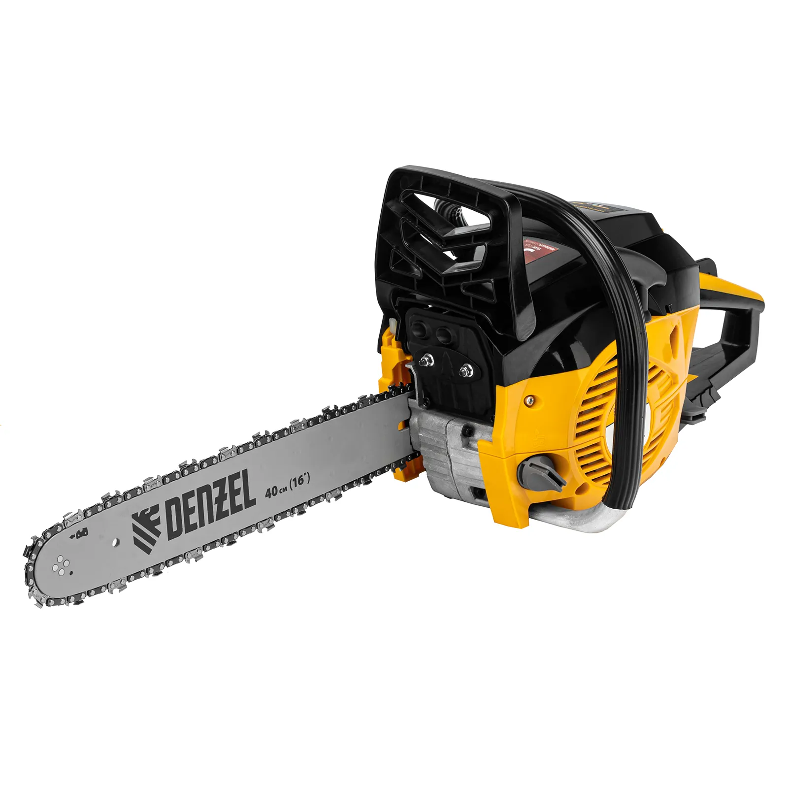 Пила цепная бензиновая Denzel DGS-4516, шина 40 см, 45 см3, 3 л.с, шаг 3/8, паз 1.3 мм, 57 звеньев Пила цепная бензиновая Denzel DGS-4516, шина 40 см, 45 см3, 3 л.с, шаг 3/8, паз 1.3 мм, 57 звеньев