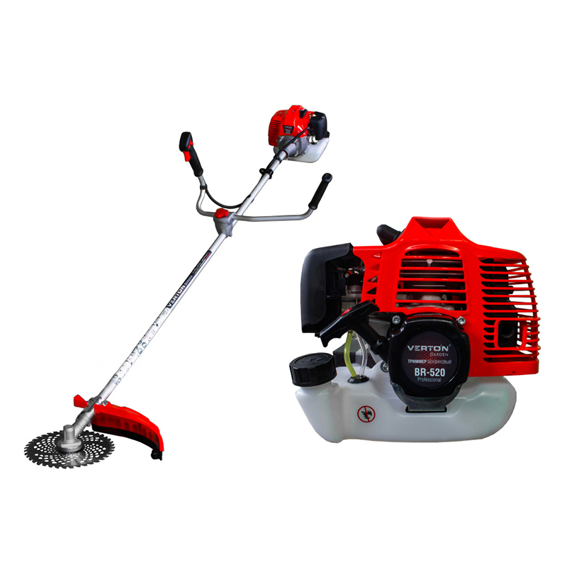 Триммер бензиновый VERTON garden BR-520 Professional (52 см3,не разб.штанга, проф. ранец, нож 40т,ка