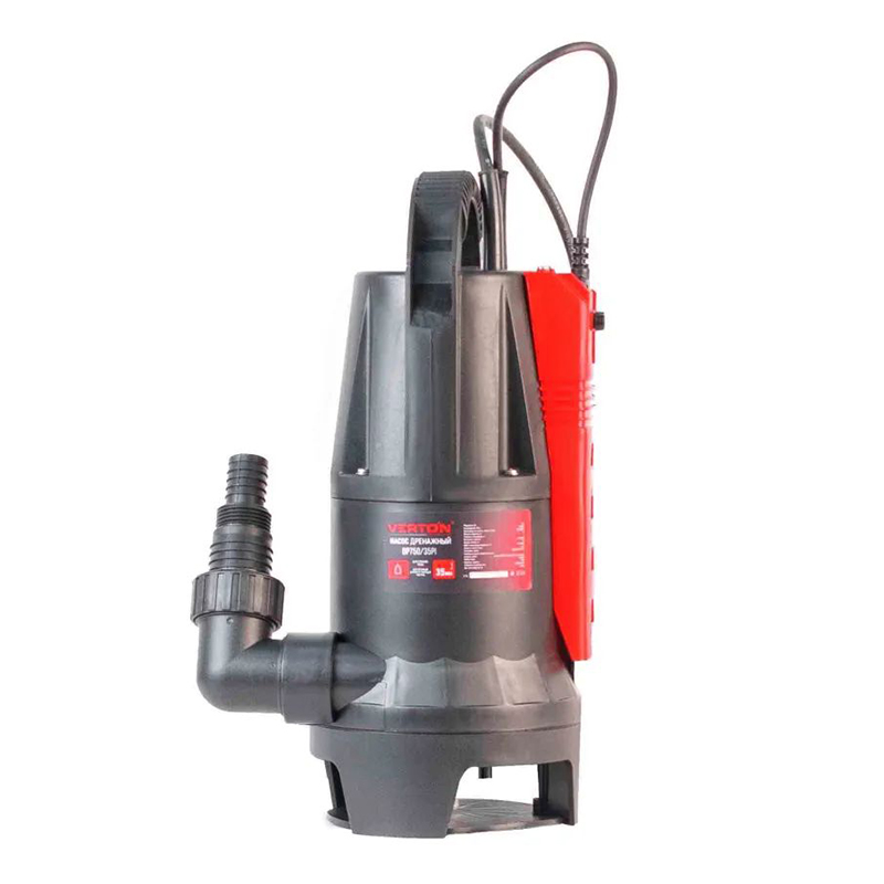 Дренажный насос для грязной воды Verton AQUA DP750/35PI(750Вт,Hmax-8м,225 л/мин,d.ч 35,пластик.корпу