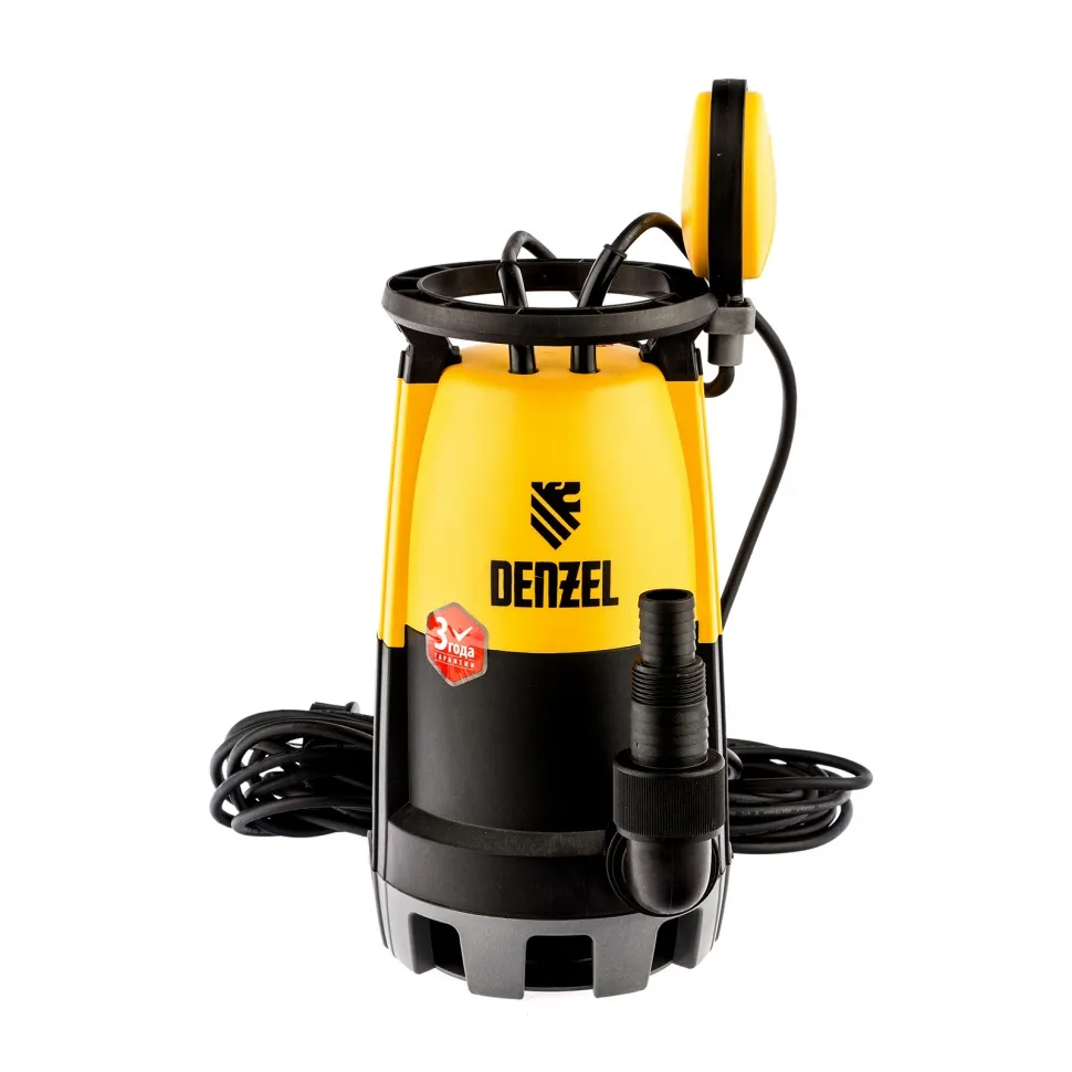 Дренажный насос для чистой и грязной воды Denzel DP-600S, 600 Вт, напор 7 м, 13000 л/ч