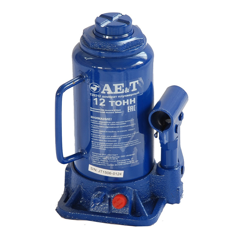 Домкрат бутылочный T20212 AE&T 12т Домкрат бутылочный T20212 AE&T 12т