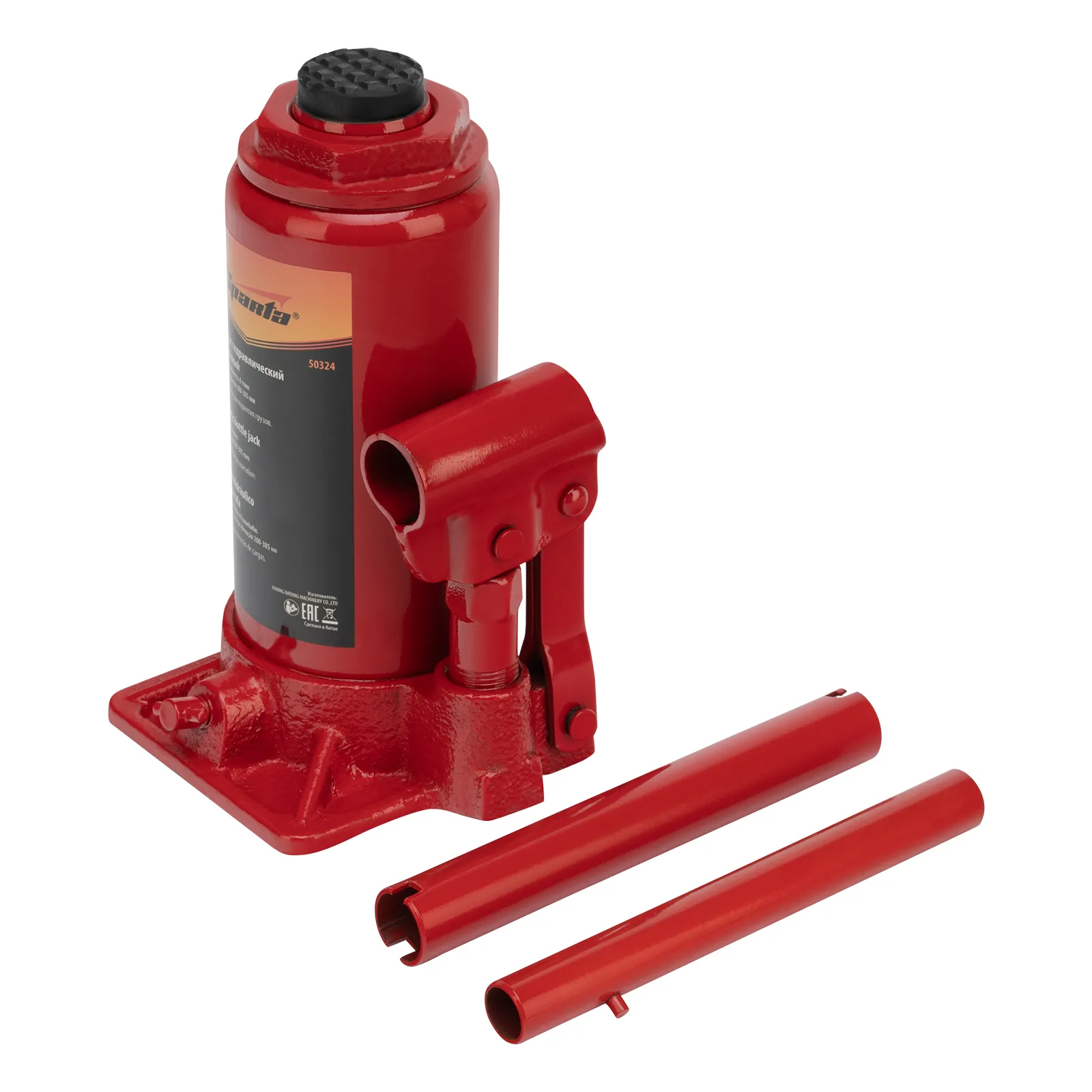 Домкрат гидравлический бутылочный, 8 т, h подъема 200-385 мм Sparta Домкрат гидравлический бутылочный, 8 т, h подъема 200-385 мм Sparta