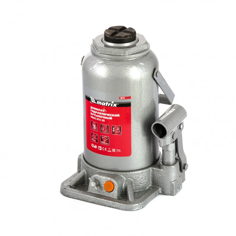 Домкрат гидравлический бутылочный, 20 т, h подъема 244-449 мм Matrix Домкрат гидравлический бутылочный, 20 т, h подъема 244-449 мм Matrix