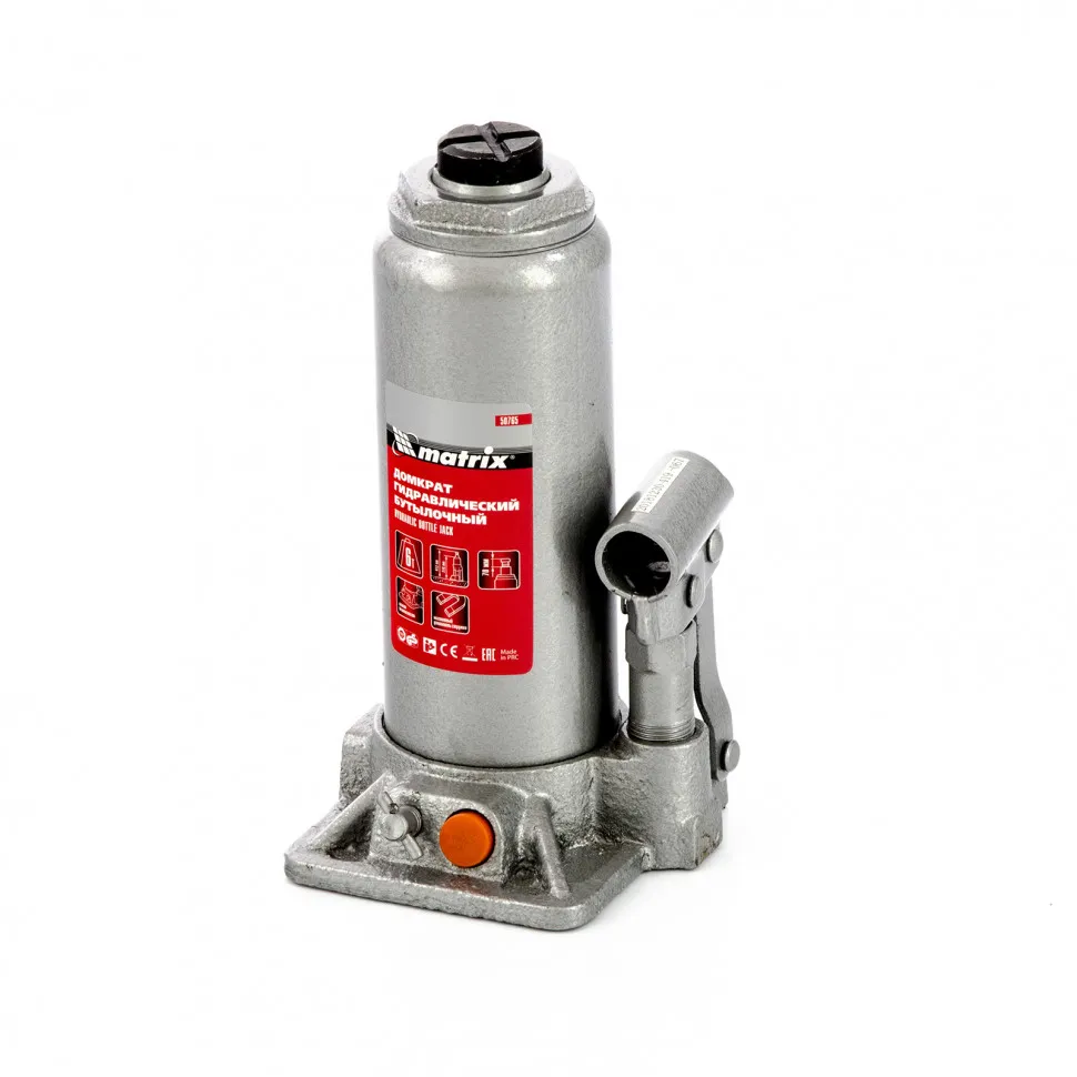 Домкрат гидравлический бутылочный, 6 т, h подъема 216-413 мм Matrix Домкрат гидравлический бутылочный, 6 т, h подъема 216-413 мм Matrix