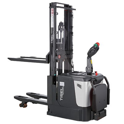 Самоходный штабелер с дублированным подъёмом Tisel ESi2029 DX Li-Ion с платформой и бок. поддержкой Самоходный штабелер с дублированным подъёмом Tisel ESi2029 DX Li-Ion с платформой и бок. поддержкой