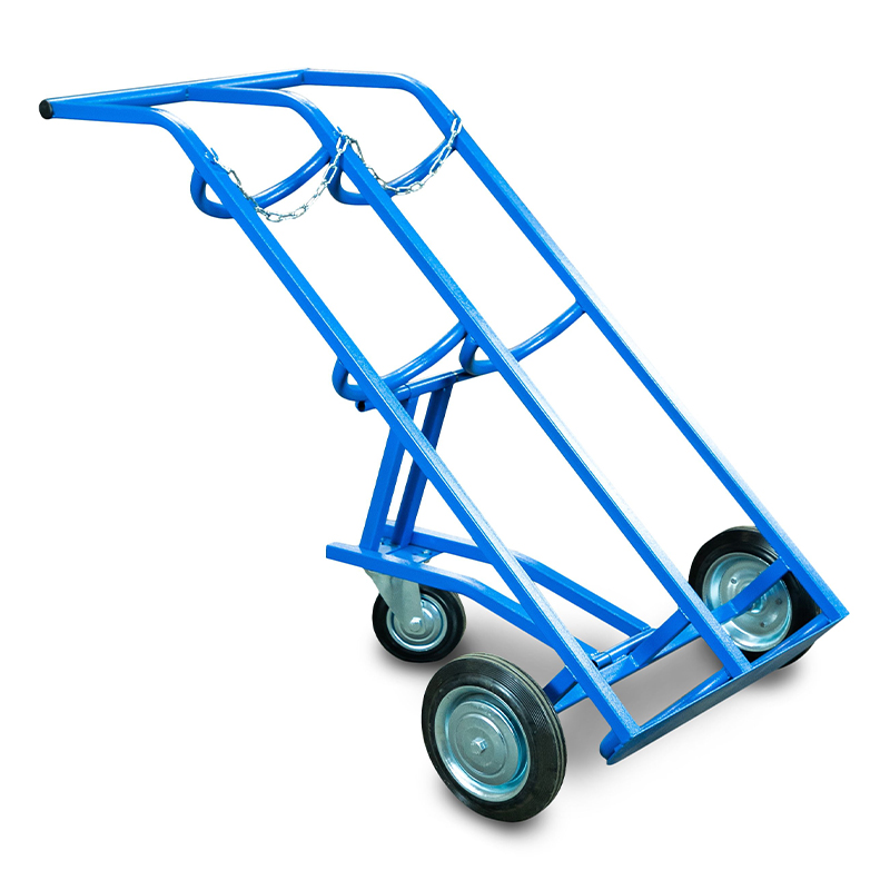 Тележка для газовых баллонов TOR ГБ-2, 2 баллона (250 пневмо колеса + 160 поворотное)