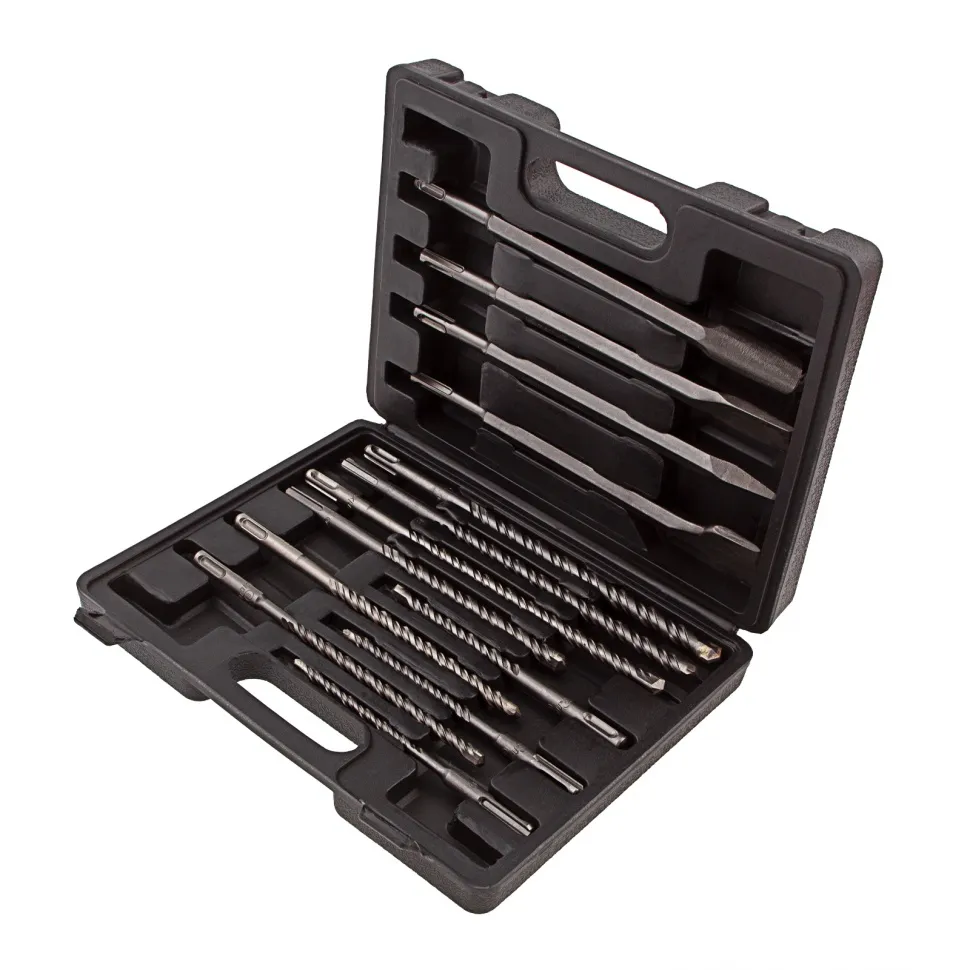 Набор буров по бетону, 6-8-10х160, 8-10-12х210, 10-12-14х260 мм, зубила 4 шт, SDS Plus Matrix