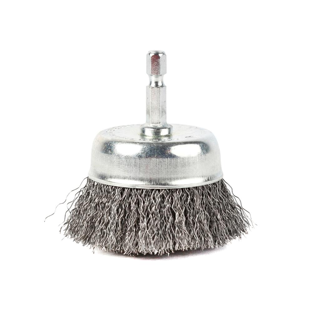 Щетка PATRIOT чашеобразная для дрели, 50 мм НЕХ, жесткая, металлическая Щетка PATRIOT чашеобразная для дрели, 50 мм НЕХ, жесткая, металлическая