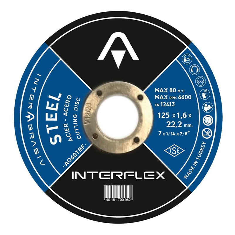 Круг отрезной по металлу INTERFLEX 125x1,6x22 ,23 Круг отрезной по металлу INTERFLEX 125x1,6x22 ,23