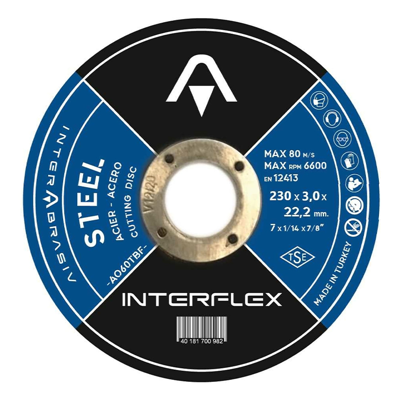 Круг отрезной по металлу INTERFLEX 230x3,0x22 ,23 Круг отрезной по металлу INTERFLEX 230x3,0x22 ,23