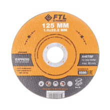 Круг отрезной по металлу FoxWeld FTL Express 125 х 1,0 х 22,2 мм A46TBF, 10 шт