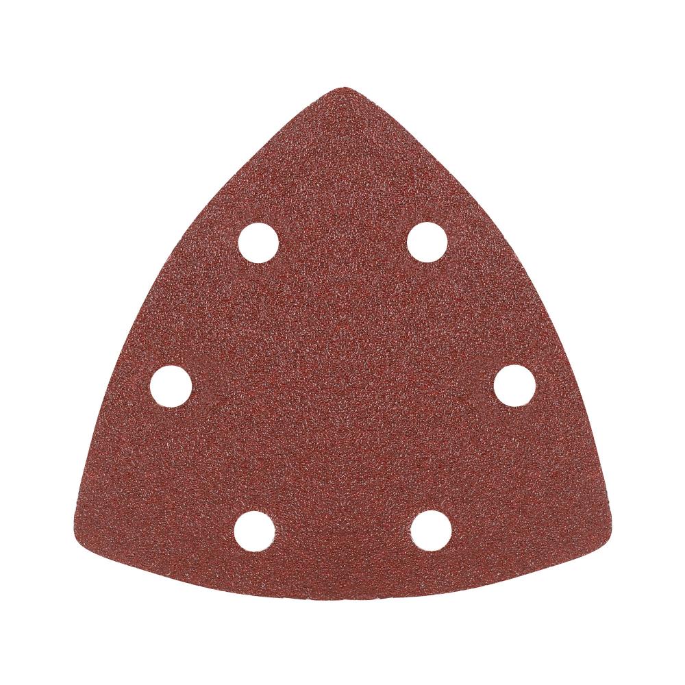 Треугольник шлифовальный PATRIOT на липучке / 80х80х80мм / Р100 / 6 отверстий / 5 шт / абразивный