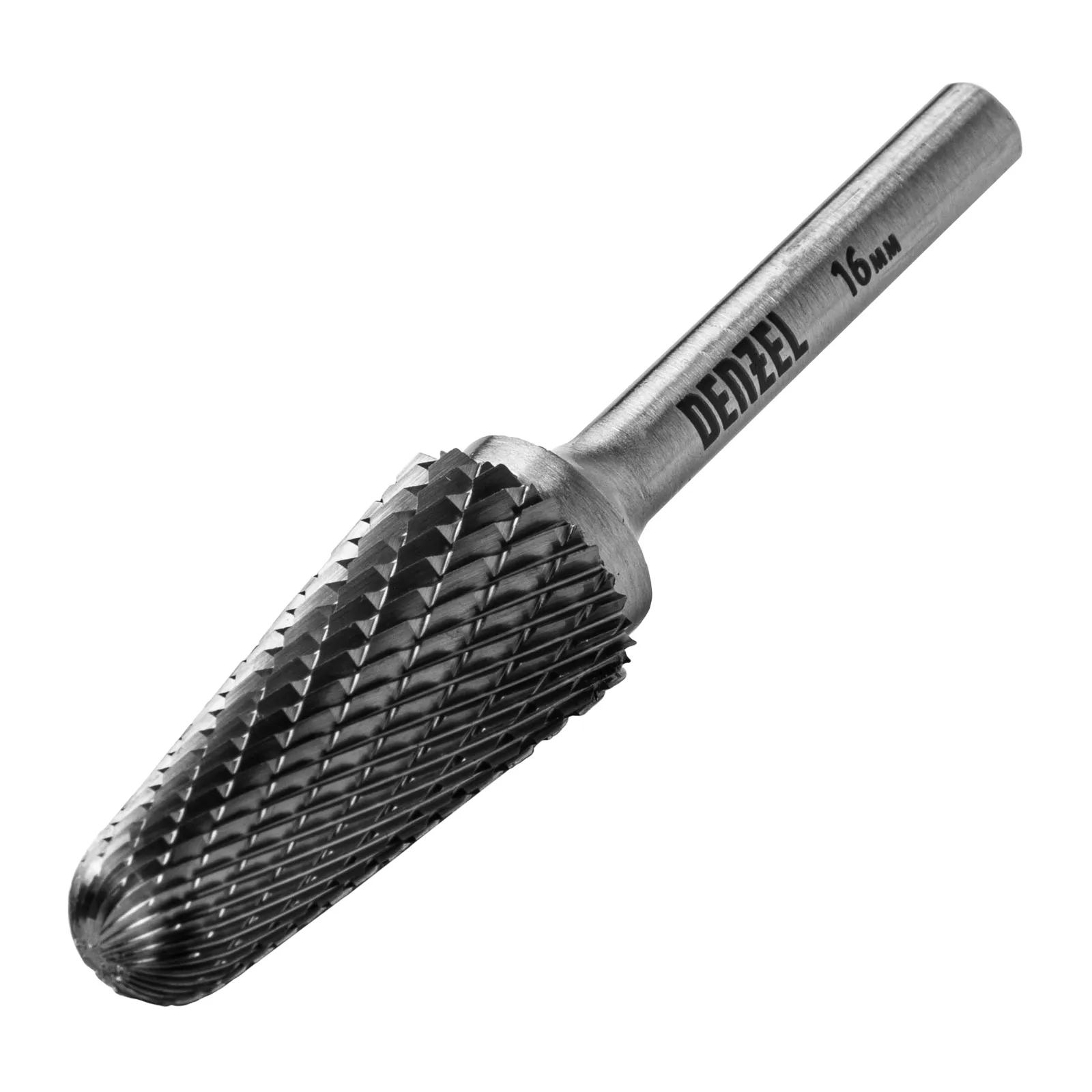 Борфреза по металлу твердосплавная Denzel коническая закругленная, тип-L, 16 мм Борфреза по металлу твердосплавная Denzel коническая закругленная, тип-L, 16 мм
