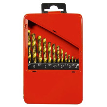 Набор нитридтитан. сверл по металлу, 1.5-6.5 мм (через 0.5 мм+3.2мм 4.8 мм), НSS, 13 шт Matrix Набор нитридтитан. сверл по металлу, 1.5-6.5 мм (через 0.5 мм+3.2мм 4.8 мм), НSS, 13 шт Matrix