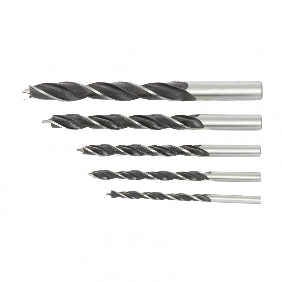 Набор сверл по дереву, 4-5-6-8-10 мм, 5 шт, цилиндрический хвостовик Сибртех Набор сверл по дереву, 4-5-6-8-10 мм, 5 шт, цилиндрический хвостовик Сибртех