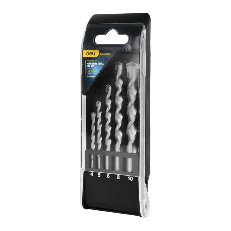 Набор сверл по бетону (4-10мм, 5 шт) DELI DH-JGZ005-ED1 пластиковый кейс