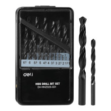 Набор сверл по металлу hss DELI DH-MHZ025-ED1 (1-13мм, 25 шт) металлический кейс 112193 Набор сверл по металлу hss DELI DH-MHZ025-ED1 (1-13мм, 25 шт) металлический кейс 112193